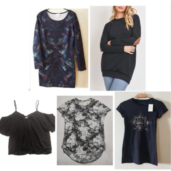 Womens sz M Lot 10Tree Silver Icing Aritzia Wilfred Guess Sweatshirt Top Dress + - Picture 1 of 12